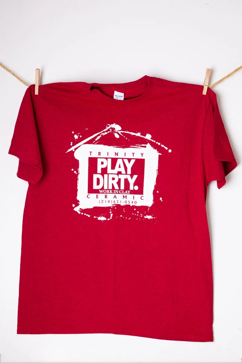 Antique Cherry Red, White Logo Play Dirty T-Shirt