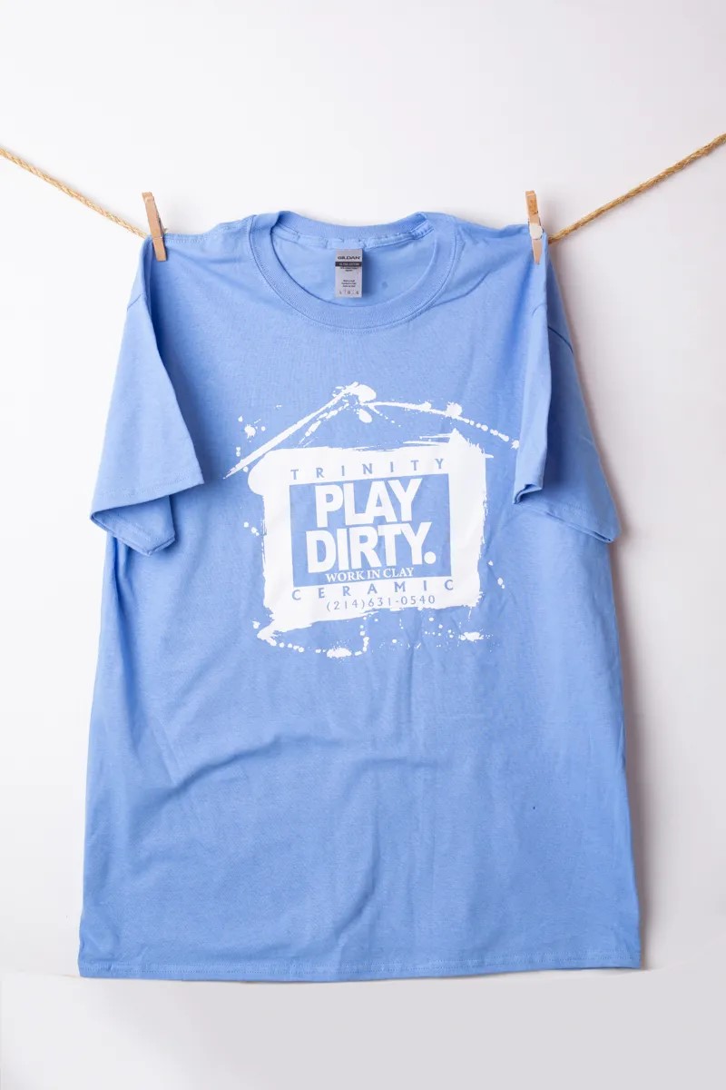 Carolina Blue, White Logo Play Dirty T-Shirt