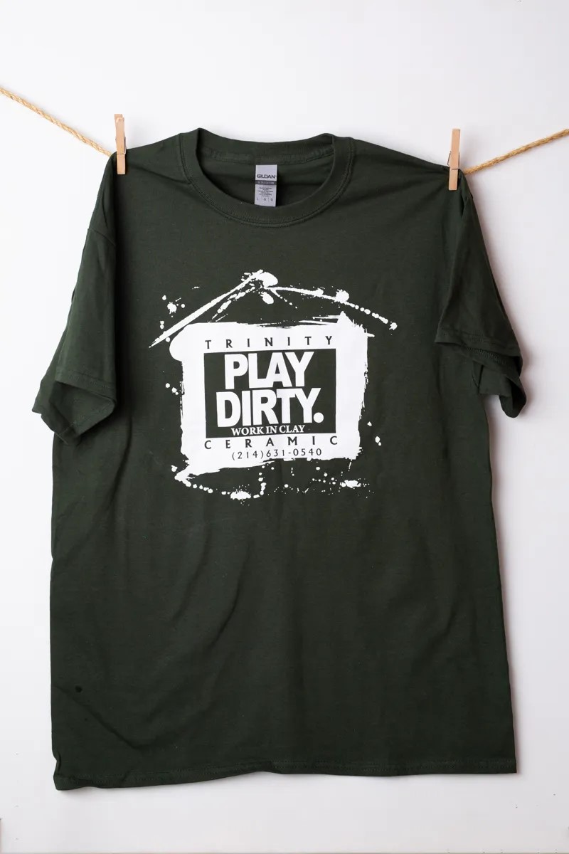 Forest Green, White Logo Play Dirty T-Shirt