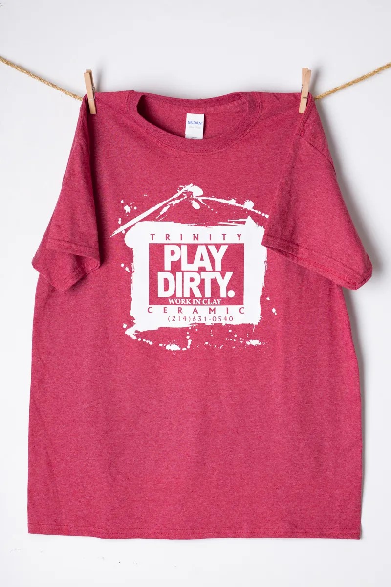 Heather Cardinal, White Logo Play Dirty T-Shirt
