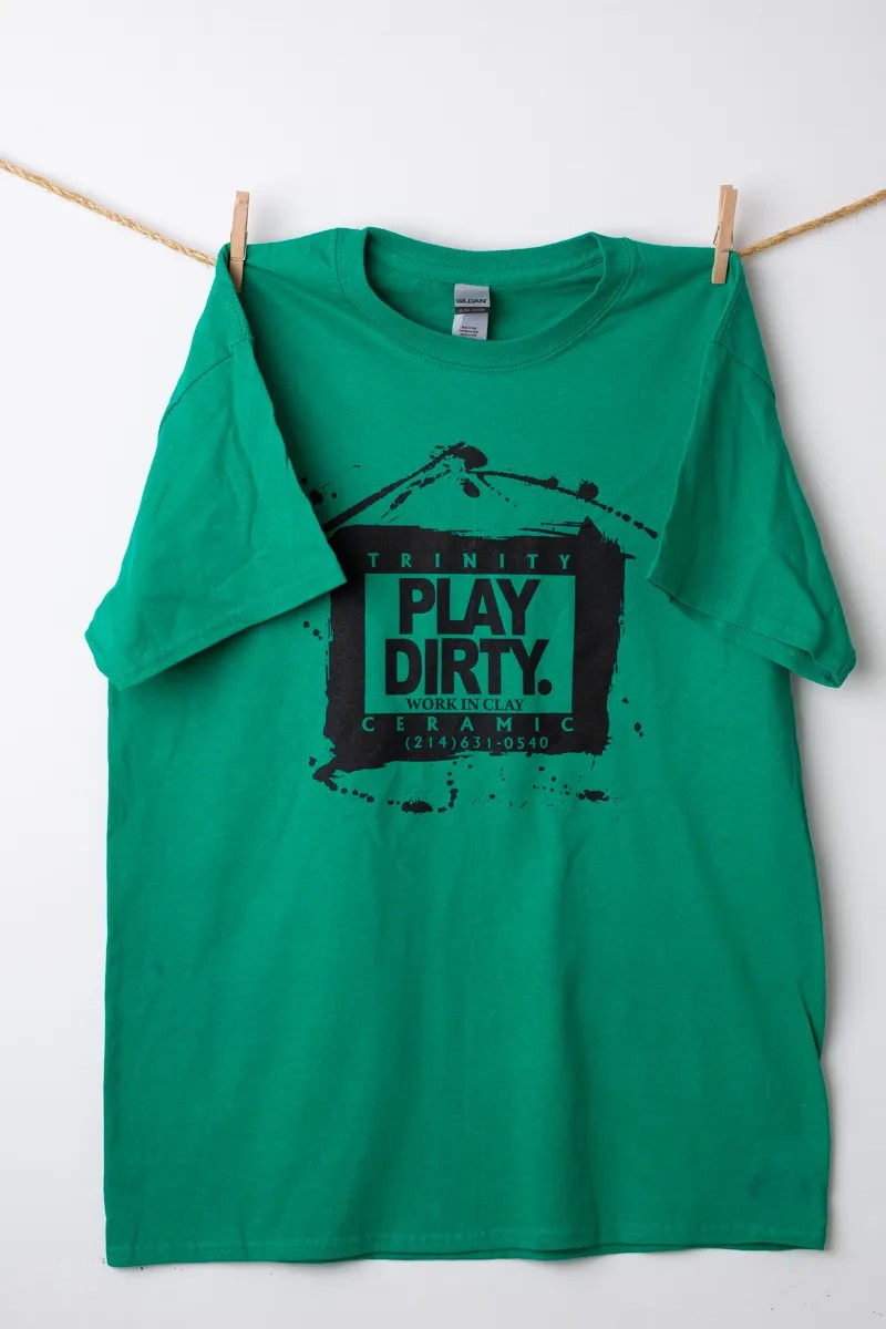 Kelly Green, Black Logo Play Dirty T-Shirt