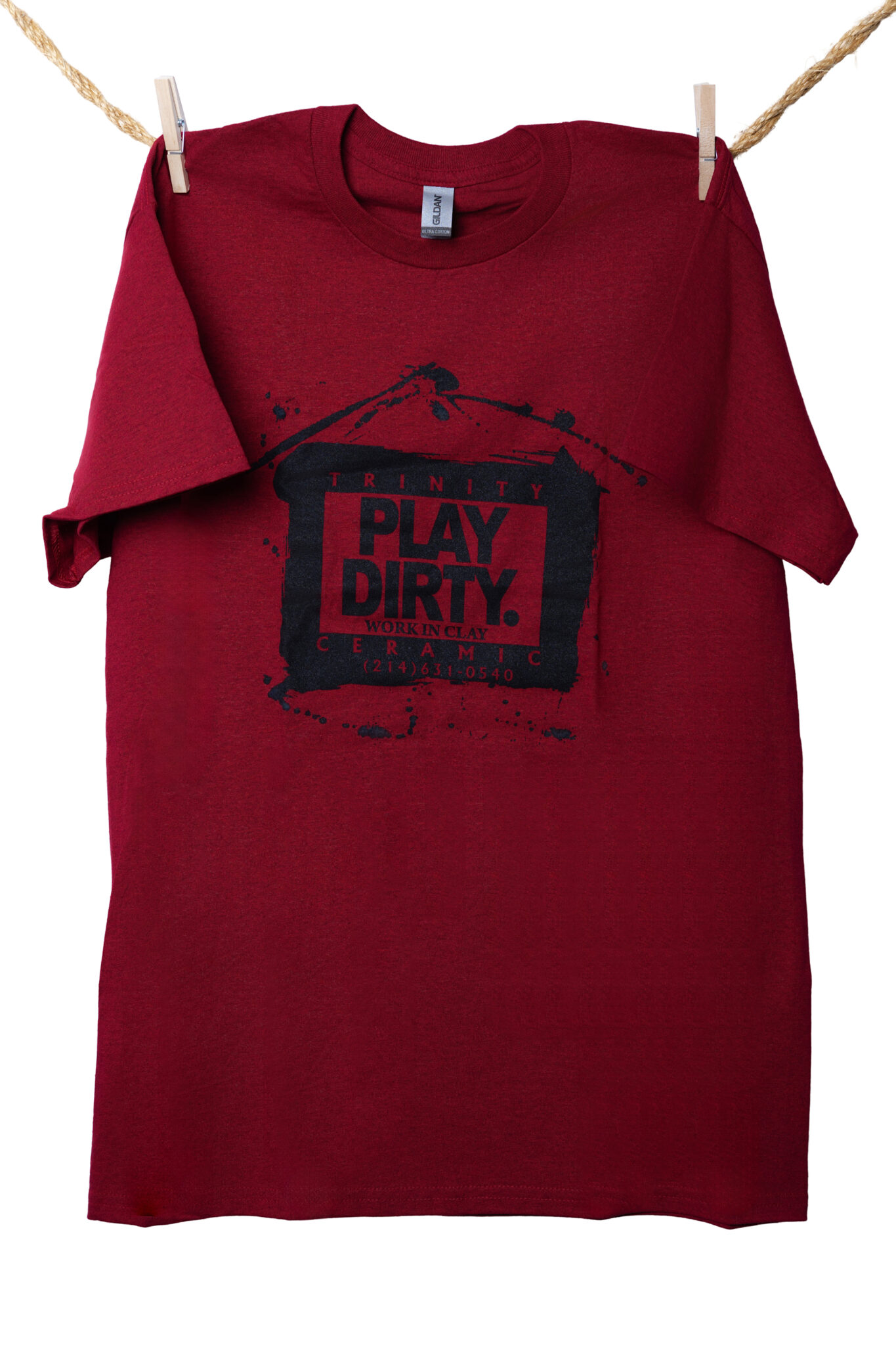 Antique Cherry Red, Black Logo Play Dirty T-Shirt