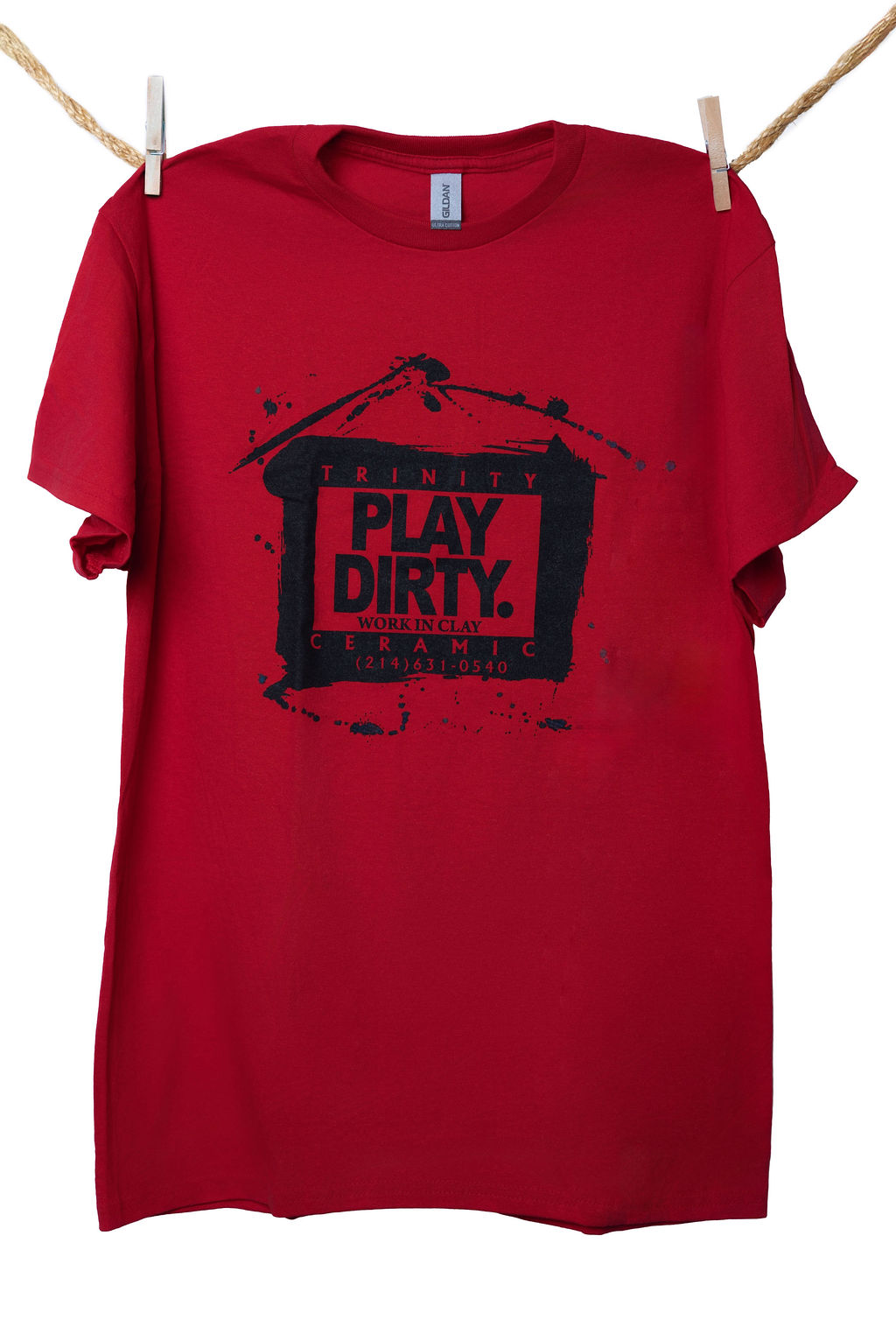 Cherry Red, Black Logo Play Dirty T-Shirt