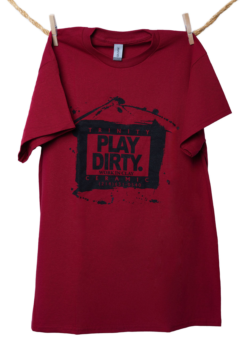 Cardinal Red, Black Logo Play Dirty T-Shirt