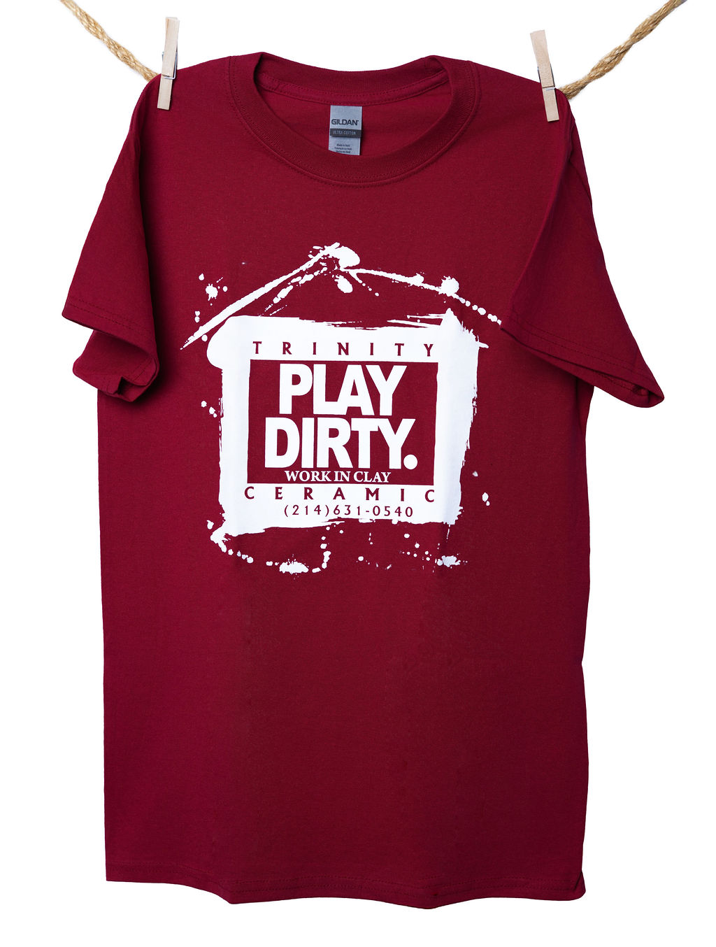 Cardinal Red, White Logo Play Dirty T-Shirt
