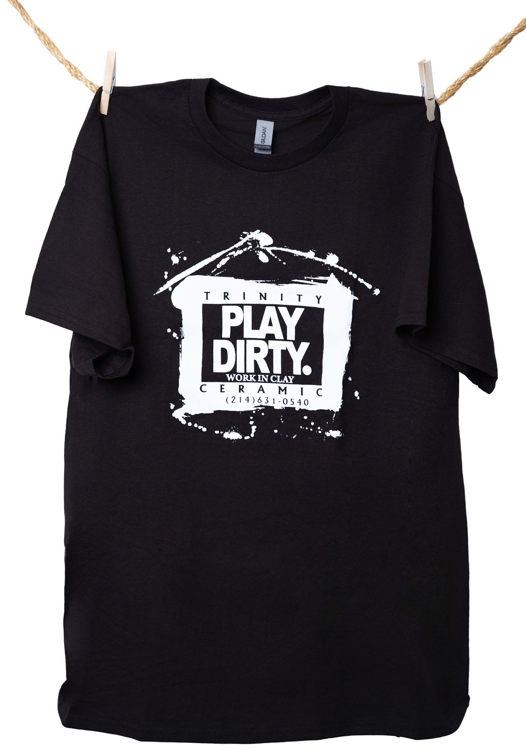 Dark Chocolate, White Logo Play Dirty T-Shirt