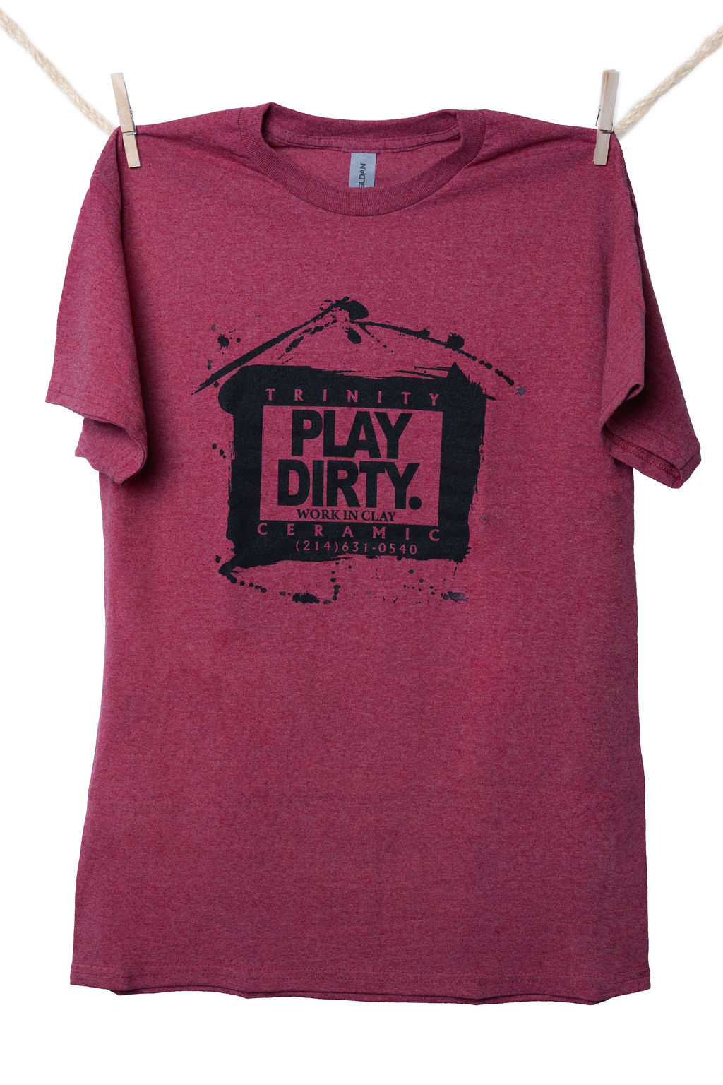Heather Cardinal, Black Logo Play Dirty T-Shirt