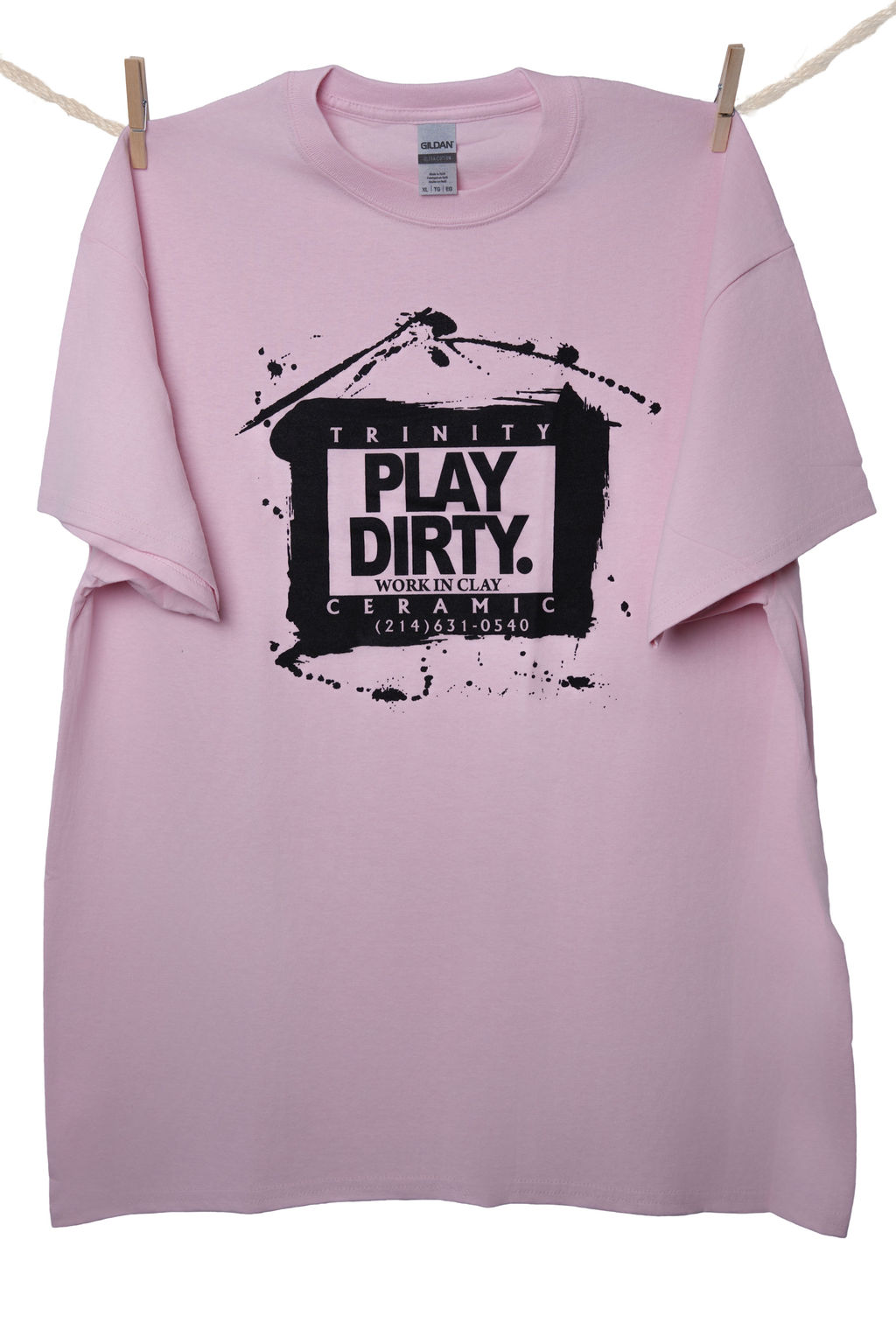 Light Pink, Black Logo Play Dirty T-Shirt