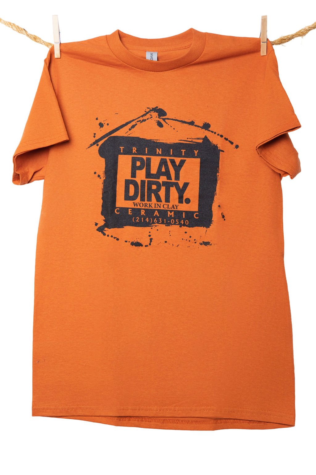 Texas Orange, Black Logo Play Dirty T-Shirt