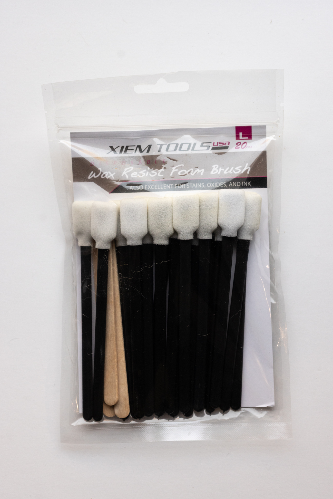 WAX RESIST FOAM BRUSH LARGE .6" (20pcs)