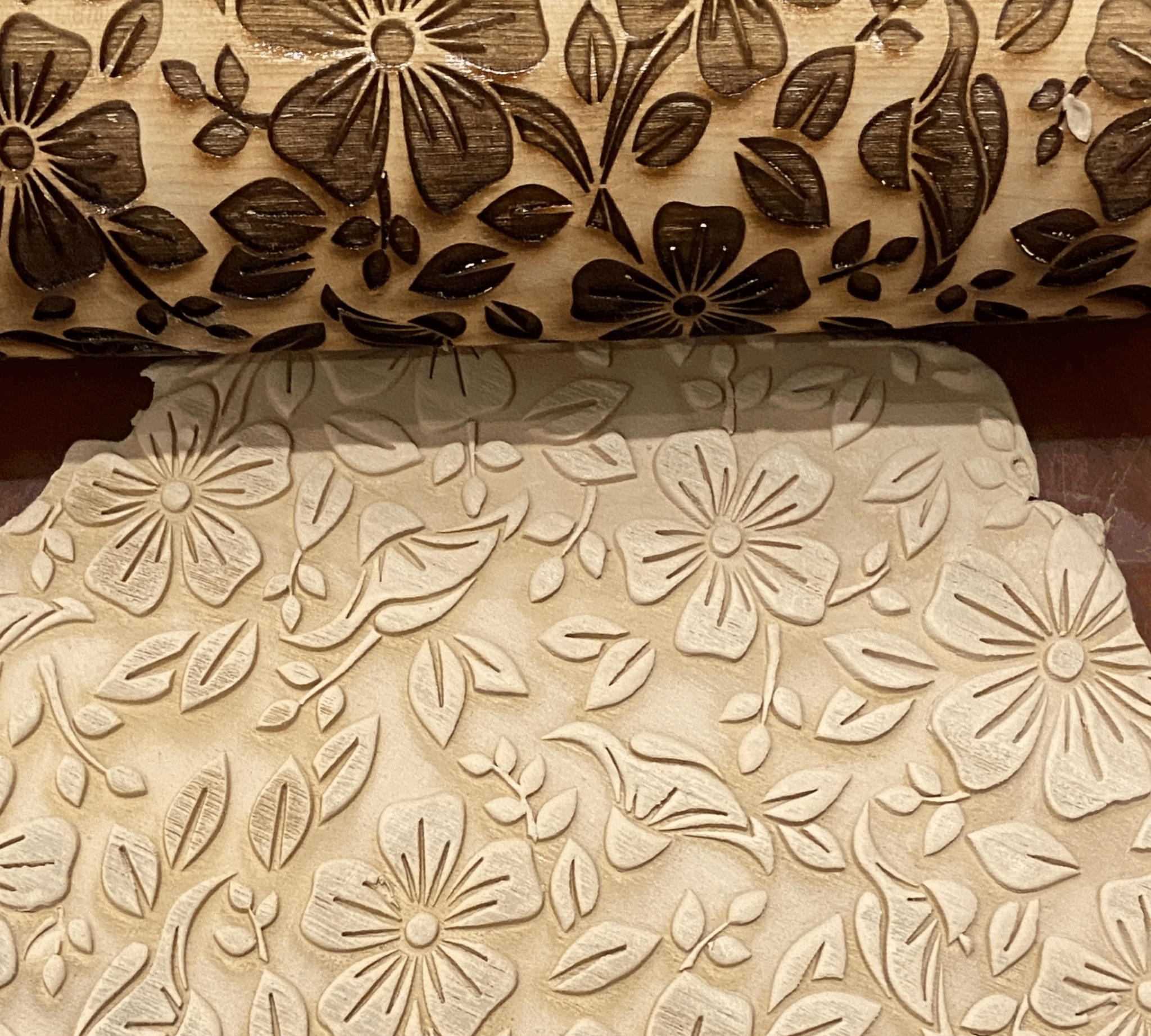 7" Falling Flowers Rolling Pin