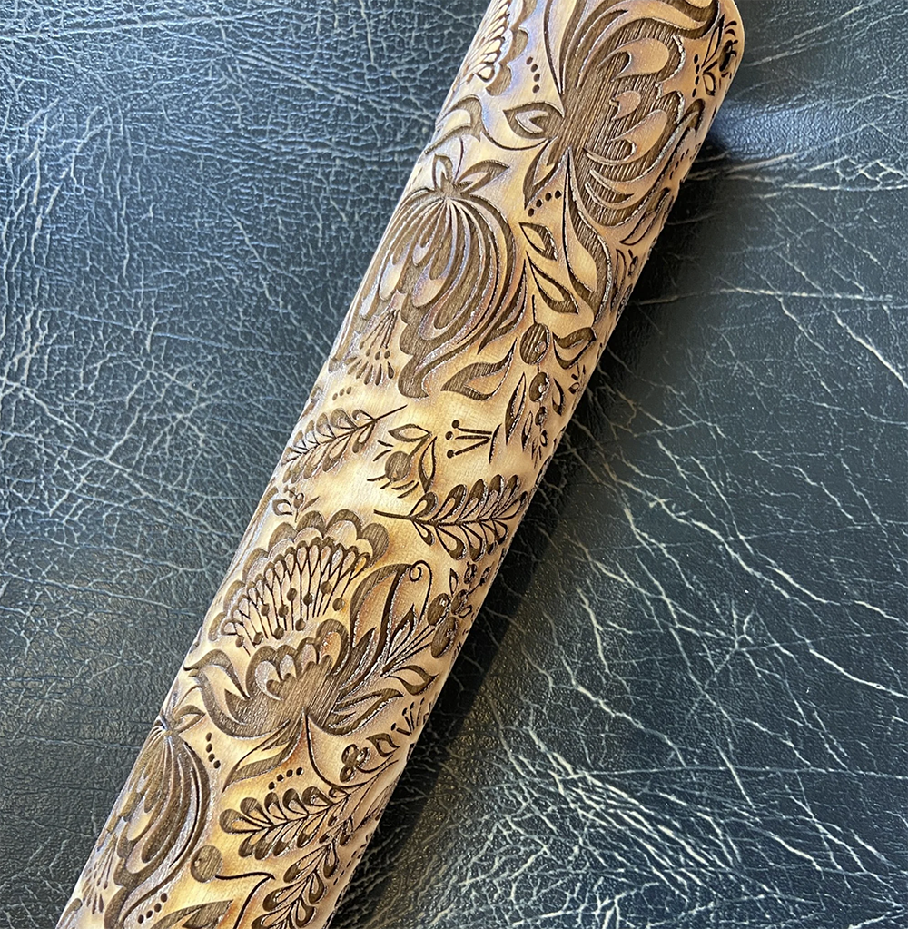 7" Funky Flowers ROLLING PIN