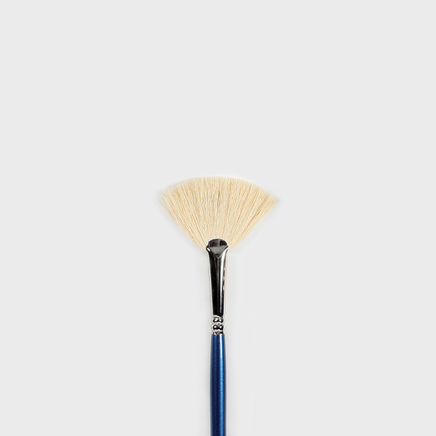 #2 SOFT FAN BRUSH - BLUE HANDLE