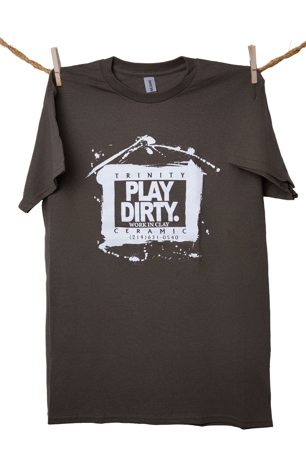 Olive, White Logo Play Dirty T-Shirt