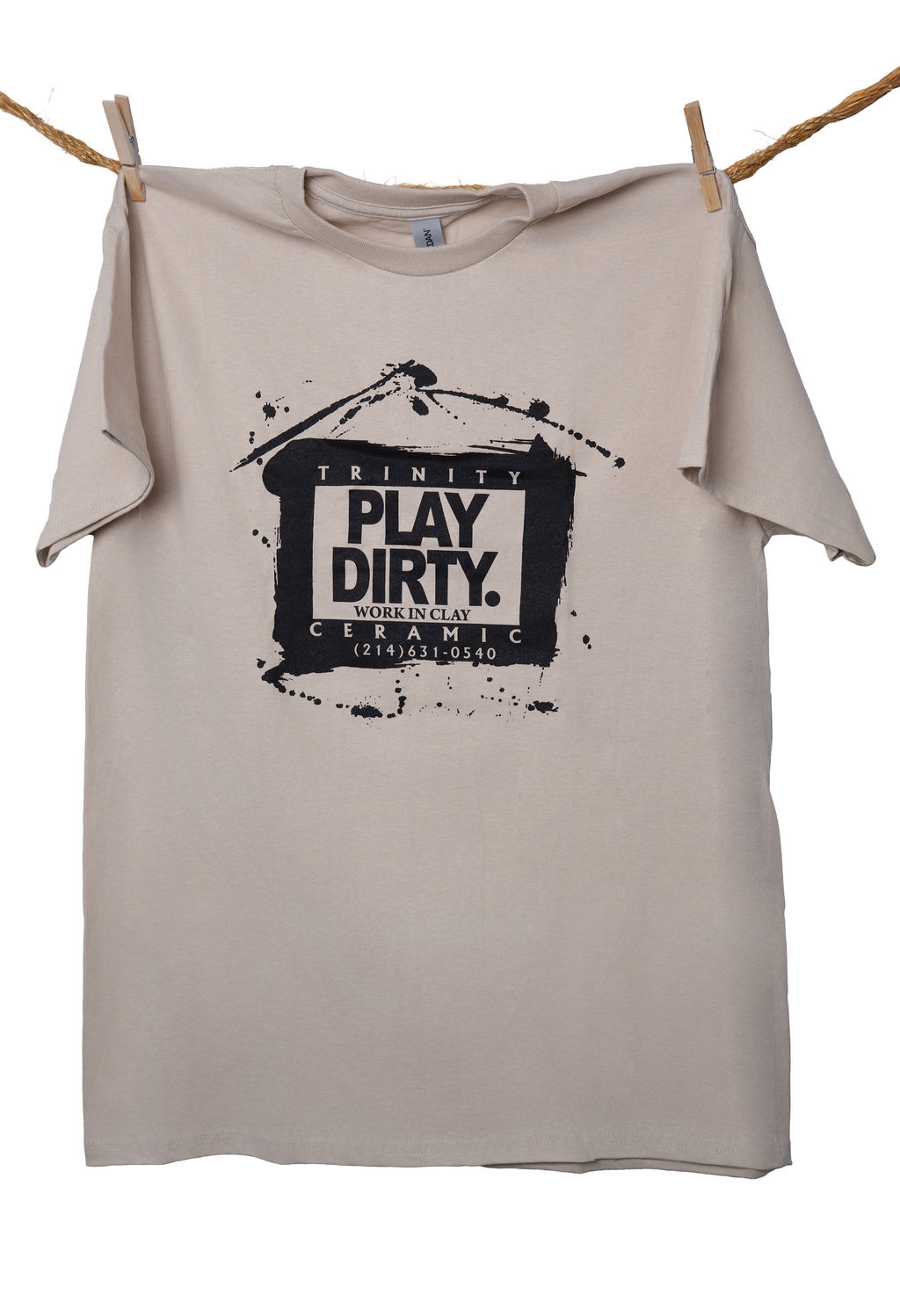 Sand, Black Logo Play Dirty T-Shirt
